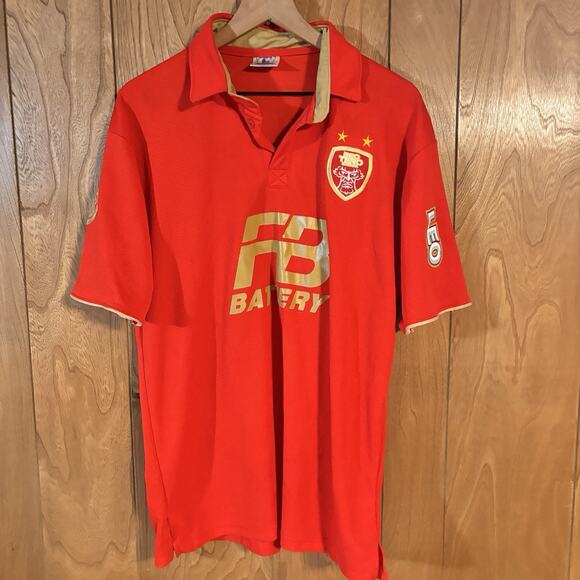 FB Battery Red Soccer Jersey Polo Shirt Large - Picture 2 of 8